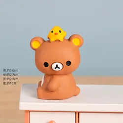 Charming Rilakkuma Resin Ornament - Creative Desktop & Car Decoration, Adorable DIY Home Decor Gift (Twisted Little Bear)
