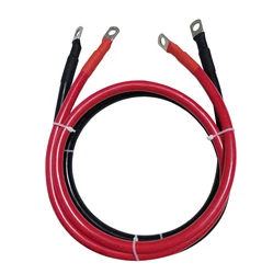 Heavy - Duty Copper Battery Connection Cable with Lugs - 60cm length (Red and Black a pair)