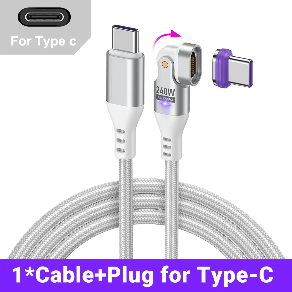 ตัวเลือกสินค้า สายชาร์จแม่เหล็ก USB-C 240W ชาร์จเร็วสำหรับ iPhone และ MacBook