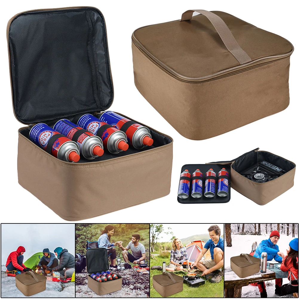 Gas Tank Canister Storage Bag Oxford Cloth Cookware Utensils Organizer Versatile Wear Resistant for Outdoor Camping Picnic