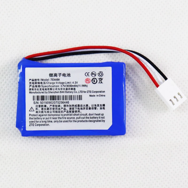 

cellphone battery 763448A 3000mAh for ZTE/Huawei ETS2556 HB6A3 F501 F516