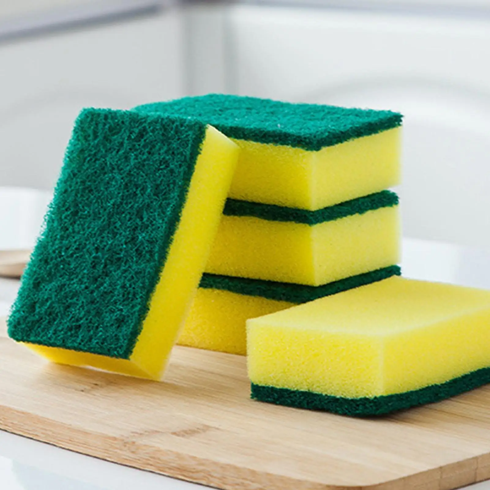 Sponges for Dishes Household Scrubbing Sponges for Kitchen Reusable Scrubber Brush Pads Cleaning Supplies for Pots Pans Cookware