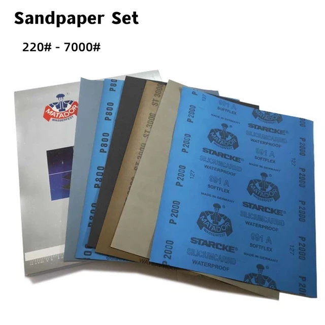 Papier de Verre Fin Bois Papier Abrasif Bois Outils de Ponçage, Humide et  Sec, Sandpaper 400/600/800/1000/1200/1500/2000 pour Métal, Le Plastique, Le  Verre, Le Jade, L'Automobile, L'Artisanat : : Bricolage