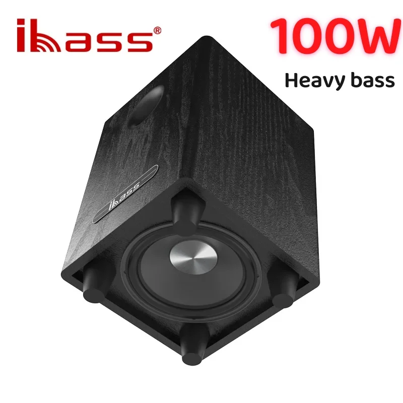 Ibass 100W High Power 6.5" Passive Subwoofer with Home Amplifier and Car Stereo Speakers SW Bass Output Home Theater HIFI System