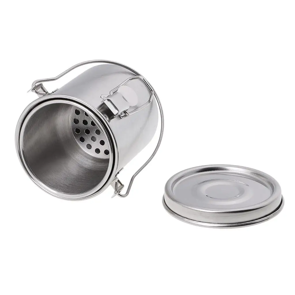 Protable Air Tight Stainless Steel Brush Washer Cleaner Pot Removable Insert