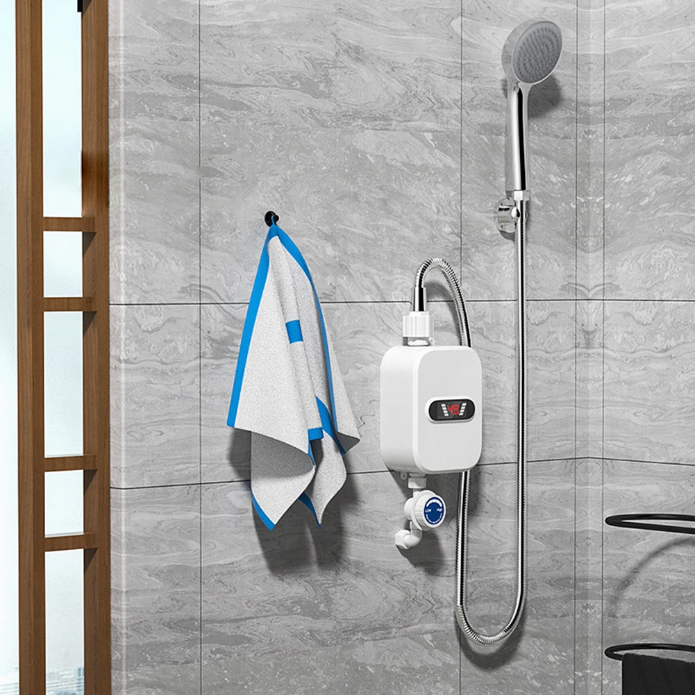 3500W 220V Travel Tankless Water Heater with Shower Head Portable Rain Shower Head Outdoor Water Heaters for Camping Bathroom 3