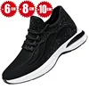 Flying Woven 6/8/10cm Height Increasing Shoes Men High Quality Breathable Causal Sneakers Male Non-Slip Jogging Walking Shoes 1