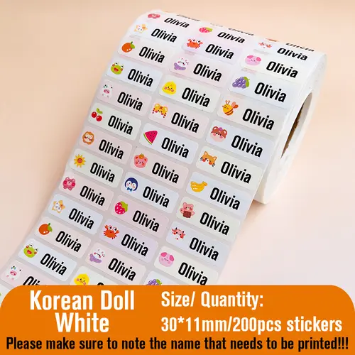 Custom Name Tag Sticker Waterproof Kawaii Stickers Decals Personalized First Name Label for Children School Stationery Bottle - Image 14