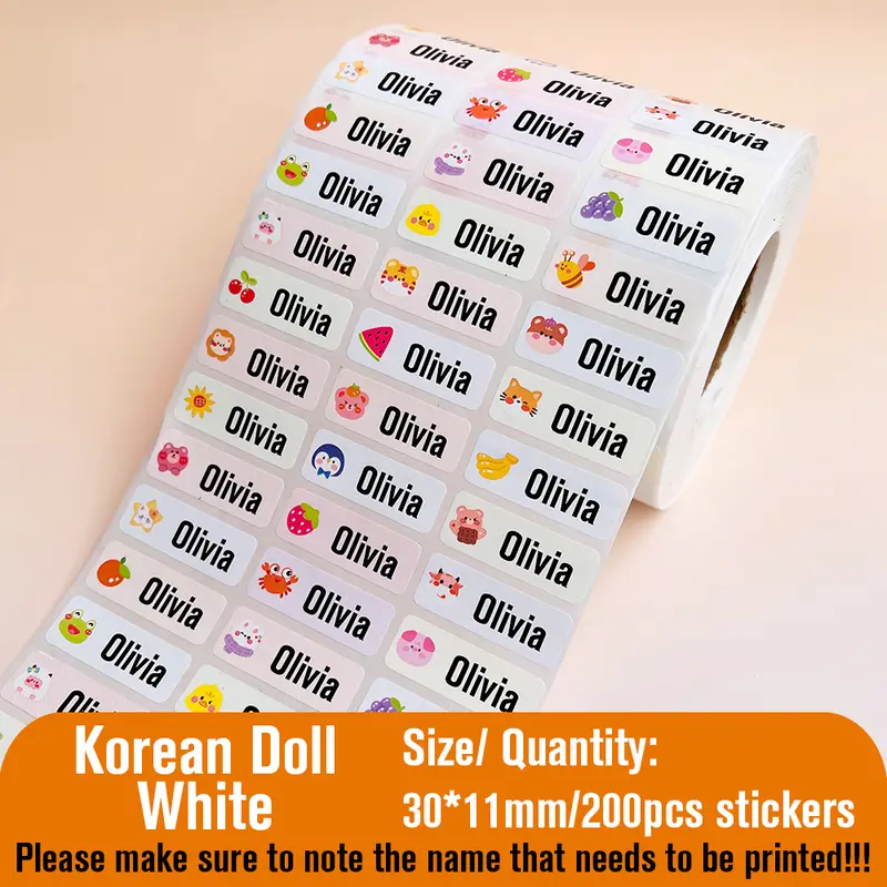 Custom Name Tag Sticker Waterproof Kawaii Stickers Decals Personalized First Name Label for Children School Stationery Bottle - Image 14