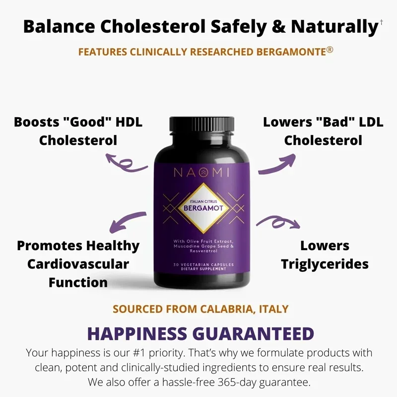 Italian Bergamot Capsules for Cholesterol and Cardiovascular Health Antioxidants and Healthy Inflammation