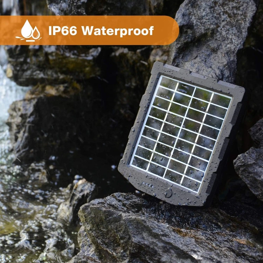 Tracking Camera Solar Panel, Solar Battery Charger Kit, Built-in 2000mAh Rechargeable Lithium Battery, IP66 Waterproof