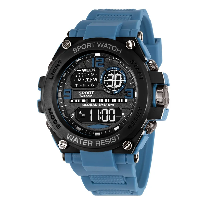Men's Watch Outdoor Sports Timing Night Light Alarm Electronic Watch