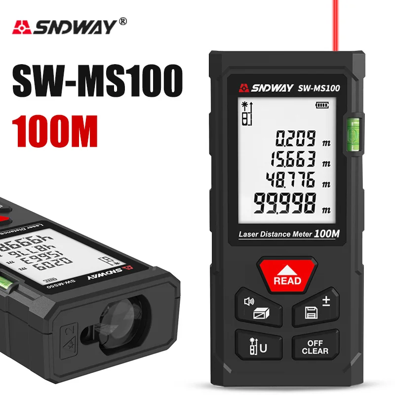 SNDWAY laser distance meter 40M 60M 80M 100M rangefinder trena laser
