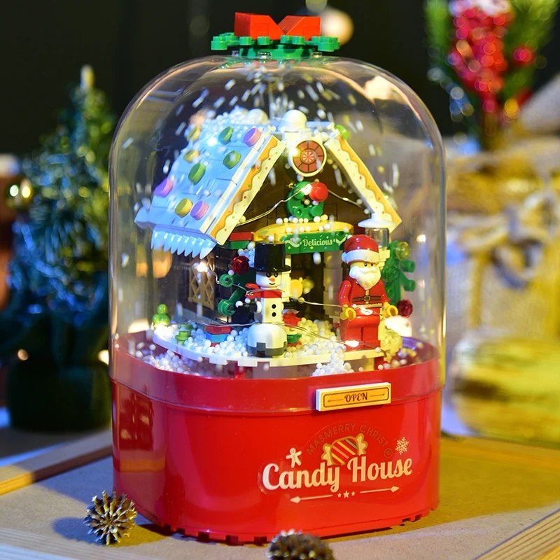 

Merry Christmas Lighting Tree Building Blocks Bricks Creative Boxes Music Decoration Children Kids Christmas Santa Claus Gifts