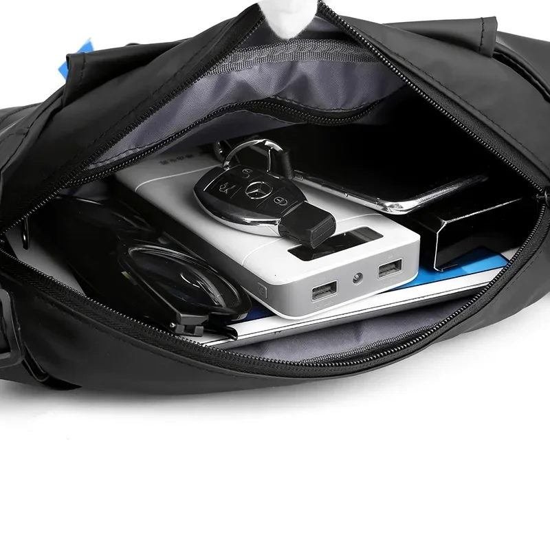 Men Shoulder Chest Bag Nylon Waterproof Outdoor Sport Running Cycling Belt Bag Large Capacity Travel Phone Pouch Messenger Bag