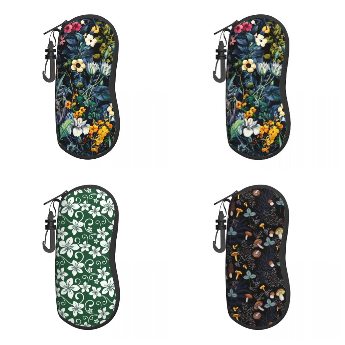 Dark Dream Forest Vertical Glasses Case Mushroom Print Daily Zip Sunglasses Pouch Classic Male Female Eyewear Box