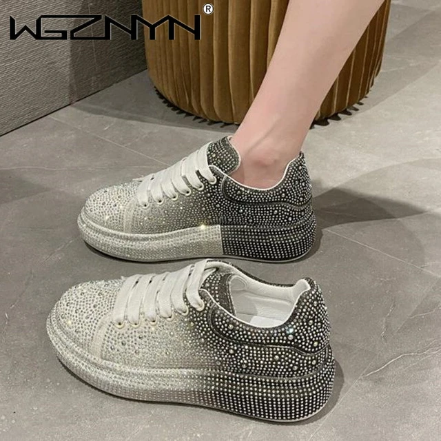 Luxury Designer Diamonds Dress Rhinestone Sneakers For Wedding Fashionable  Lace Up Vulcanized Sneakers With Thick Non Slip Soles For Business,  Driving, And Walking N13 From Huanyinghuigu, $53.67 | DHgate.Com