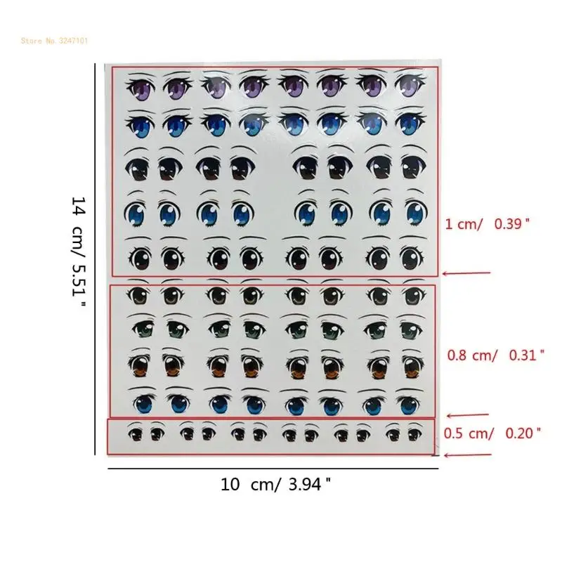 11 Sheet DIY Dolls Eyeball Eye Cartoon Decals Dolls Eye Water Stickers Label Dropship