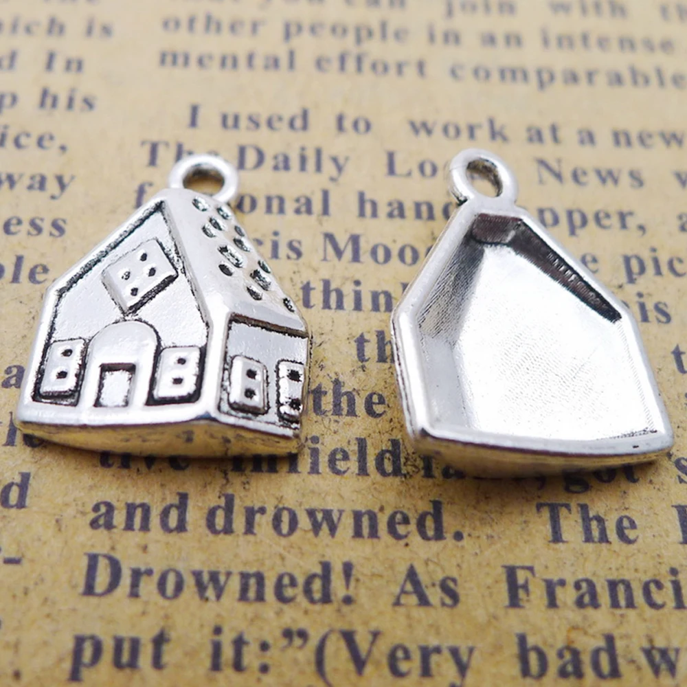 

Antique Silver Color Fashion Alloy Barn Charms For Farmer 20pcs 13*17mm A010