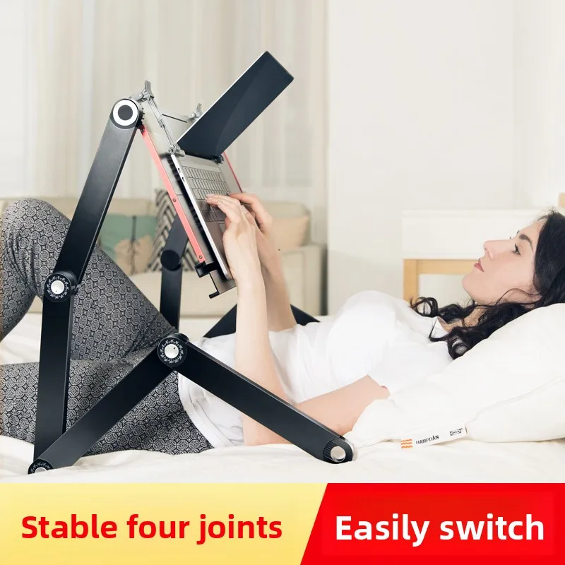 Laptop Bed Desk Foldable Notebook Stand For Lying Down Computer Table Adjustable Office Workstation Reading Holder Bedroom