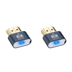 4K UHD HDMI Dummy Plug Display Emulator for Virtual Mining Monitors (White 2PCS)