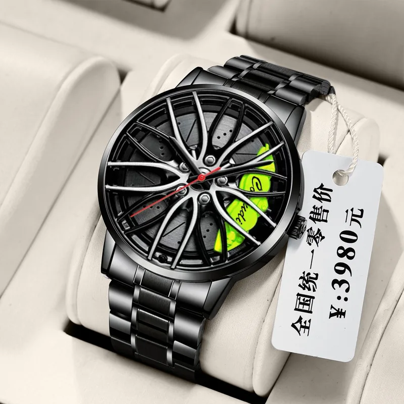 Fashion Luminous Watch Men's Hollowed Out Car Wheel Hub Business Waterproof Quartz Luxury Clock Wristwatch Sports High Quality 4