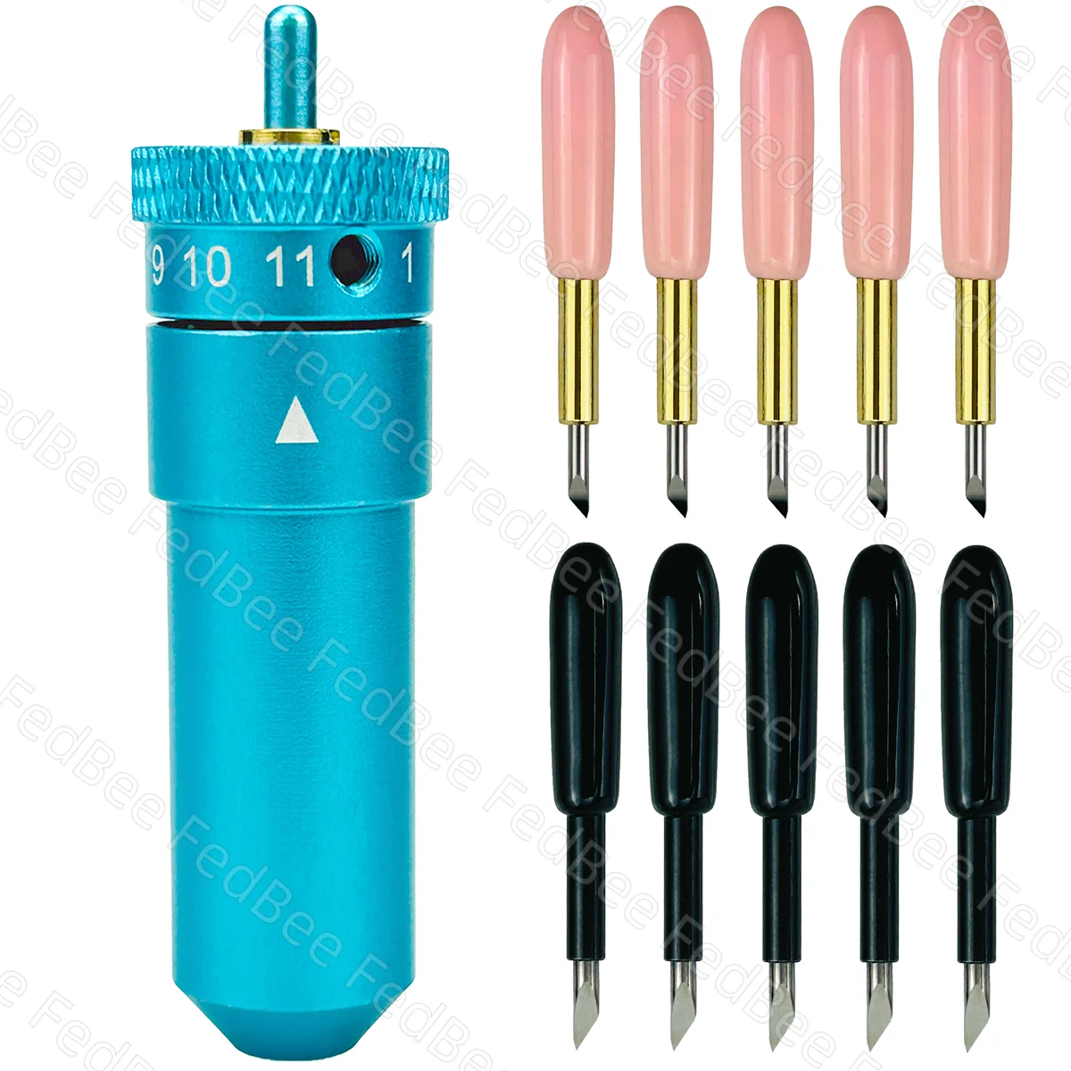 5 Pezzi Deep Point Blade + 5 Pezzi Premium Fine Point Blade + 1Pc Holder Per Silhouette Cameo 3 2 1 Portrait 2 Curio Multifunzionale