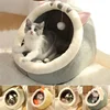 Cat Bed House Kennel Nest Round Pets Sleeping Cave Kitten Beds Pet Basket Cozy Kitten Lounger Cushion Cat House Tent Dog House 2