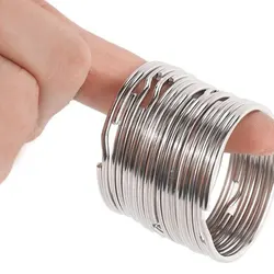 5 - Piece Heavy Duty Nickel Keyring Split Ring Set - Assorted Sizes - 57mm