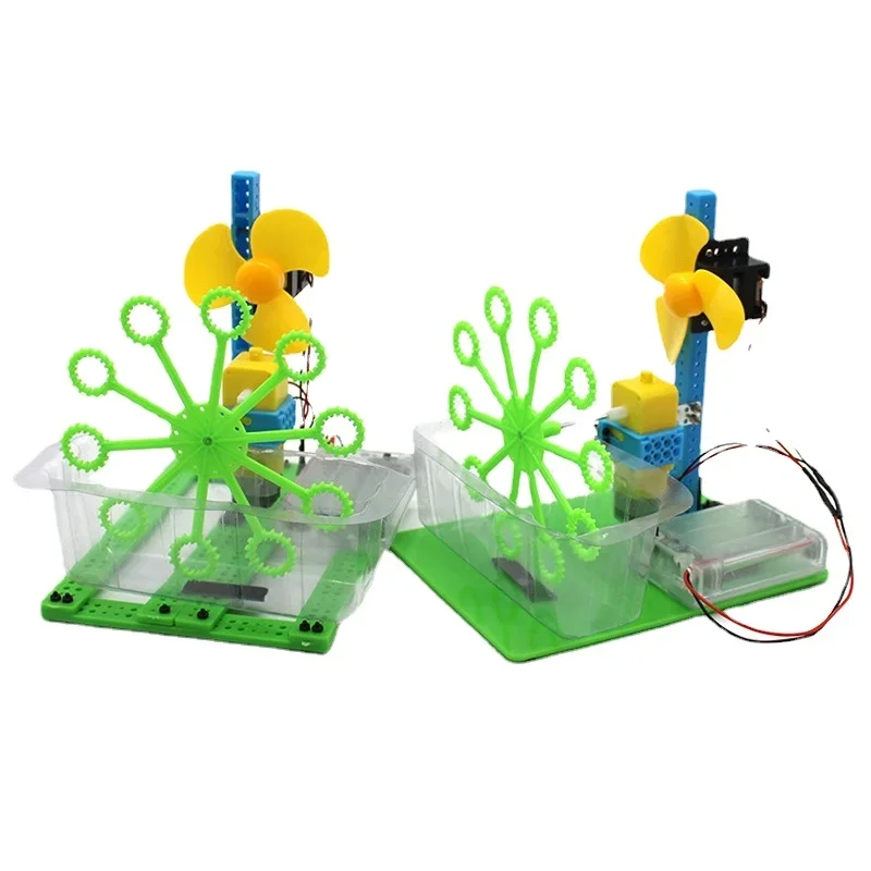 DIY Handheld Bubble Machine Science and Education Toy Small Production Kit Handmade Material Pack Experimental Toy