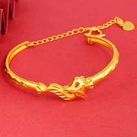Bracelet Open Fox confortable et doux pour la peau pour femme en or 24 carats AU999 |   Lisse et poli, sans pression, confortable toute la journée 2