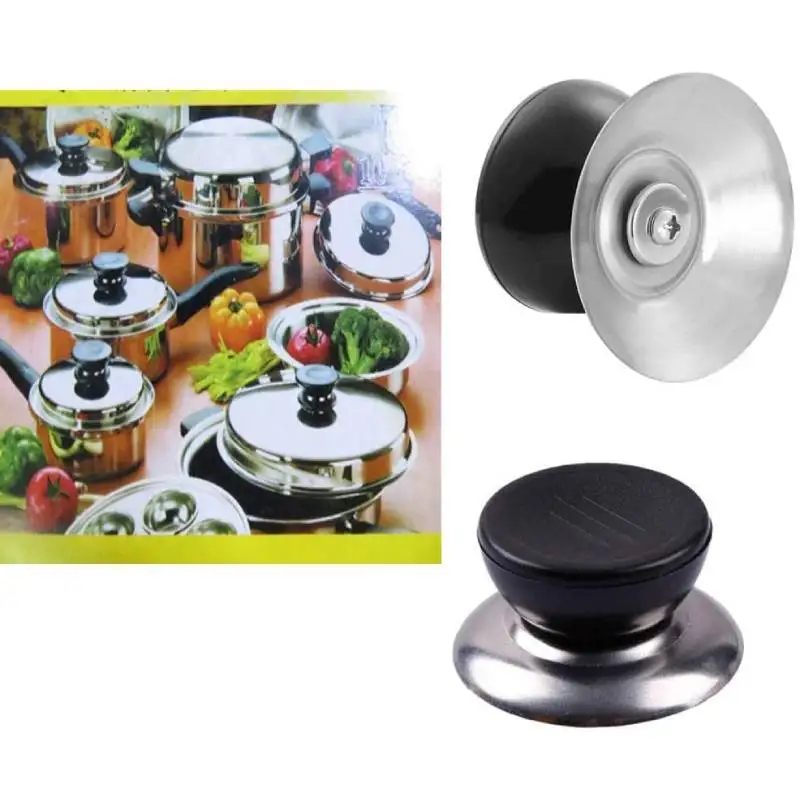 Pot Lid Handles Universal Replacement Glass Lid Knob Handle Pan Lid Cover Knob Cap Pan Pot Grip Stainless Steel Base Kitchen Cookware Handgrip