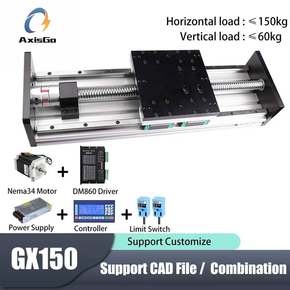 GX150 Heavy-Duty Linear Slide Module, High-Precision Dual Rail Ball ...