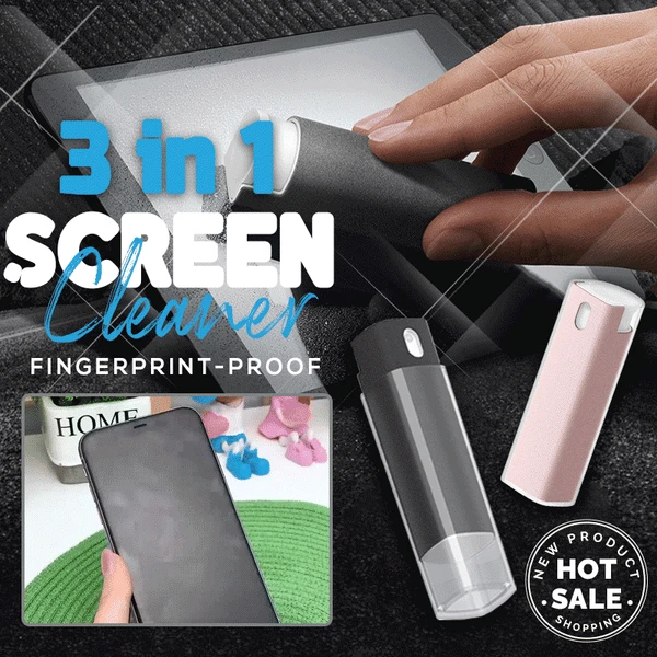 3 in 1 Fingerprint proof Screen Cleaner Spray Computer Screen Dust Removal Microfiber Cloth Set Fingerprint Proof Screen Cleaner