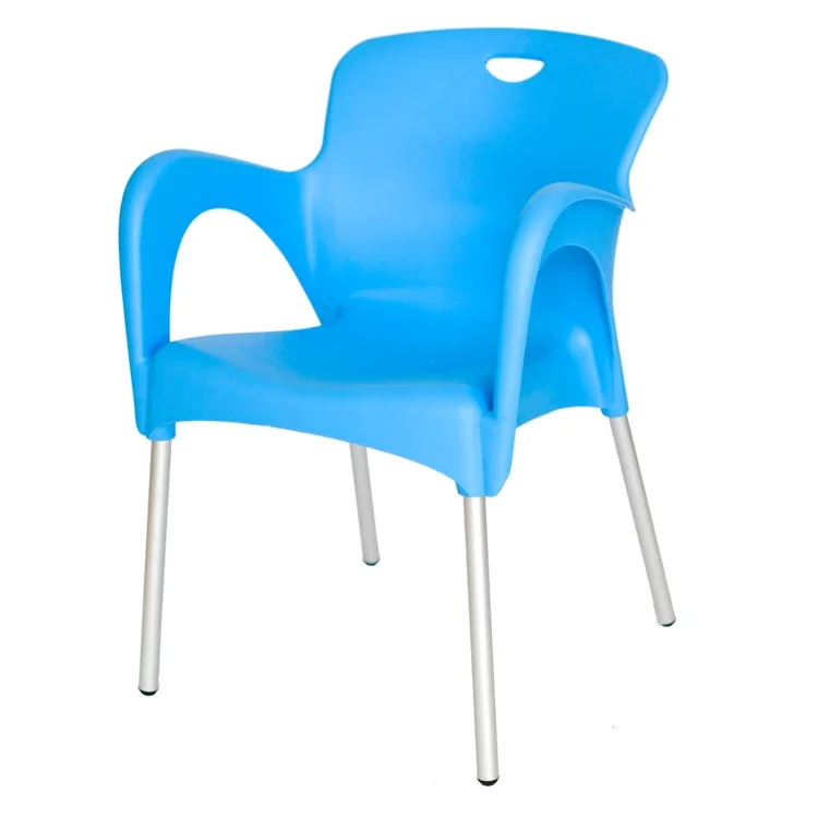 Garden Furniture Promotional Colorful Plastic Stackable Coffee Chairs For Restaurant, Green
