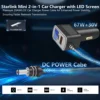 For Starlink Mini 100w 3-in-1 Car Charger with 2m/3m Type-C USB to DC Cable LED  insert the car cigarette lighter hole fit Mini 4