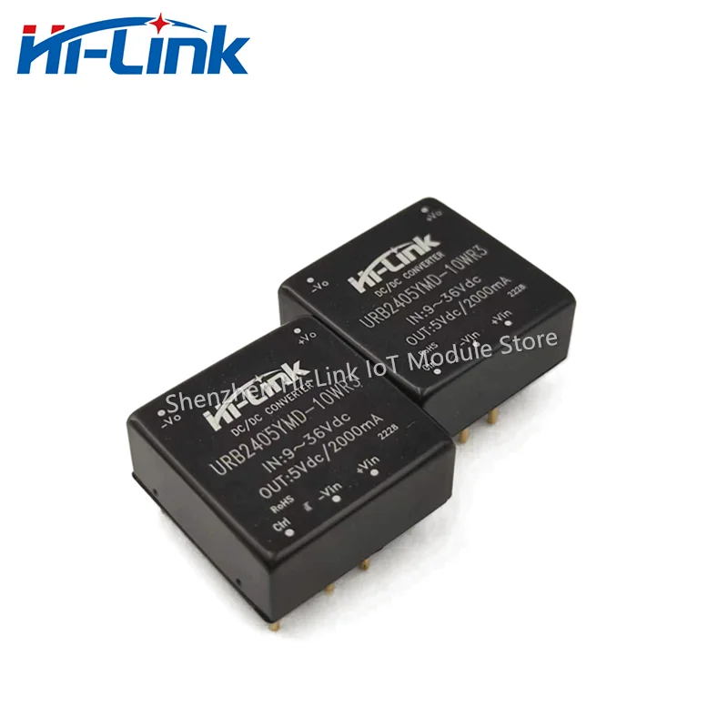 Hilink DC DC 9-36V Input 24V to 3.3V 5V 9V 12V 15V 24V 10W Output Isolated Power Module Mini Converter URB2405YMD-10WR3
