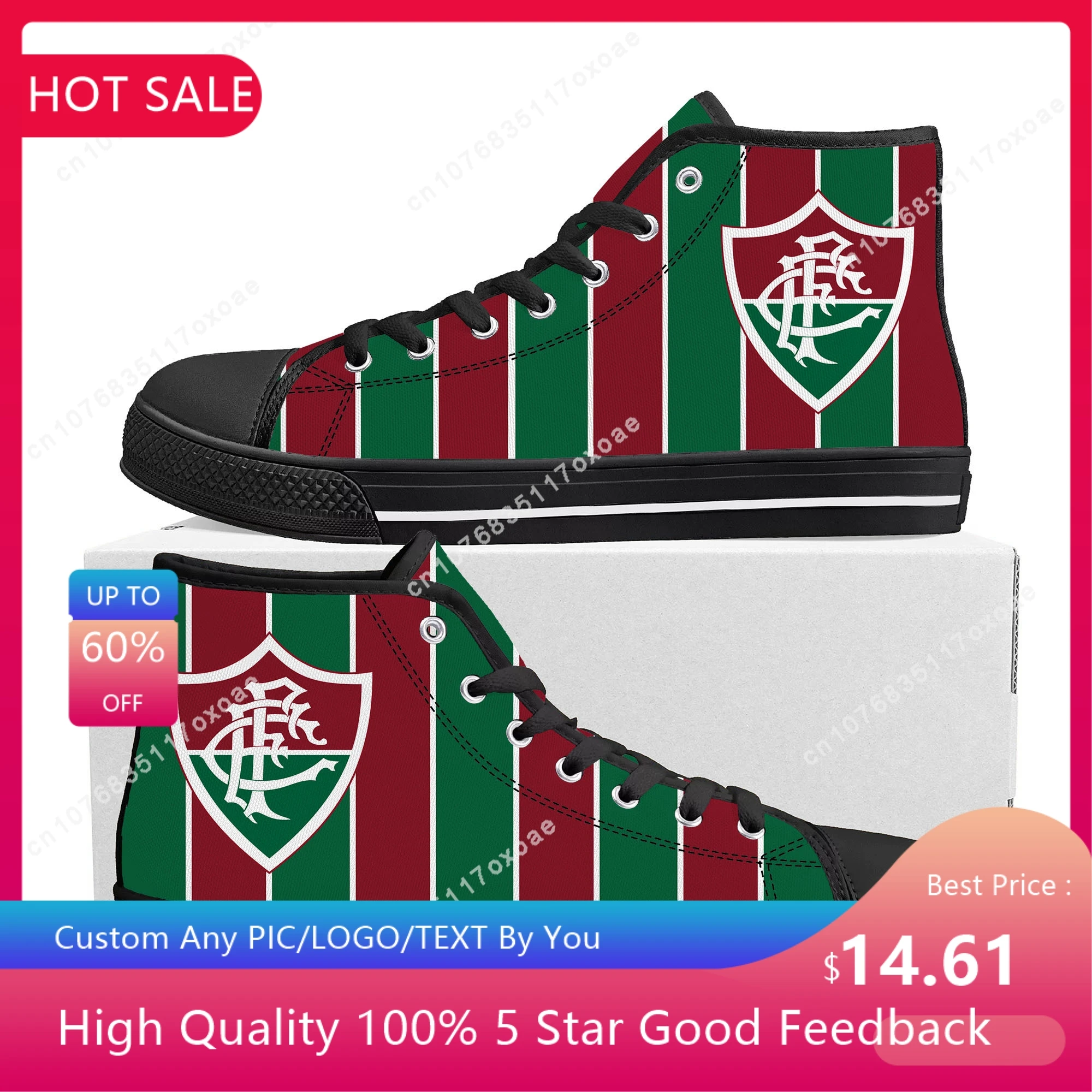 

Fluminense brazil football High Top Sneakers Mens Womens Teenager High Quality Canvas Sneaker couple Casual Shoe Customize Shoes