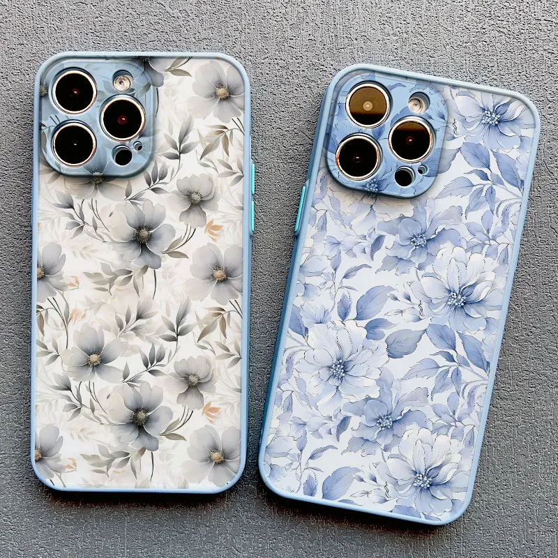Charming Blue and White Porcelain Floral Phone Case - Shockproof Cover