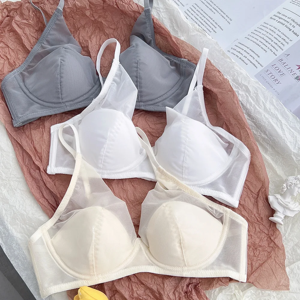 French bra set thickened 6 cm baby cotton sexy hoe cup small chest gathered  on the bra no steel ring lingerie set sexy - AliExpress