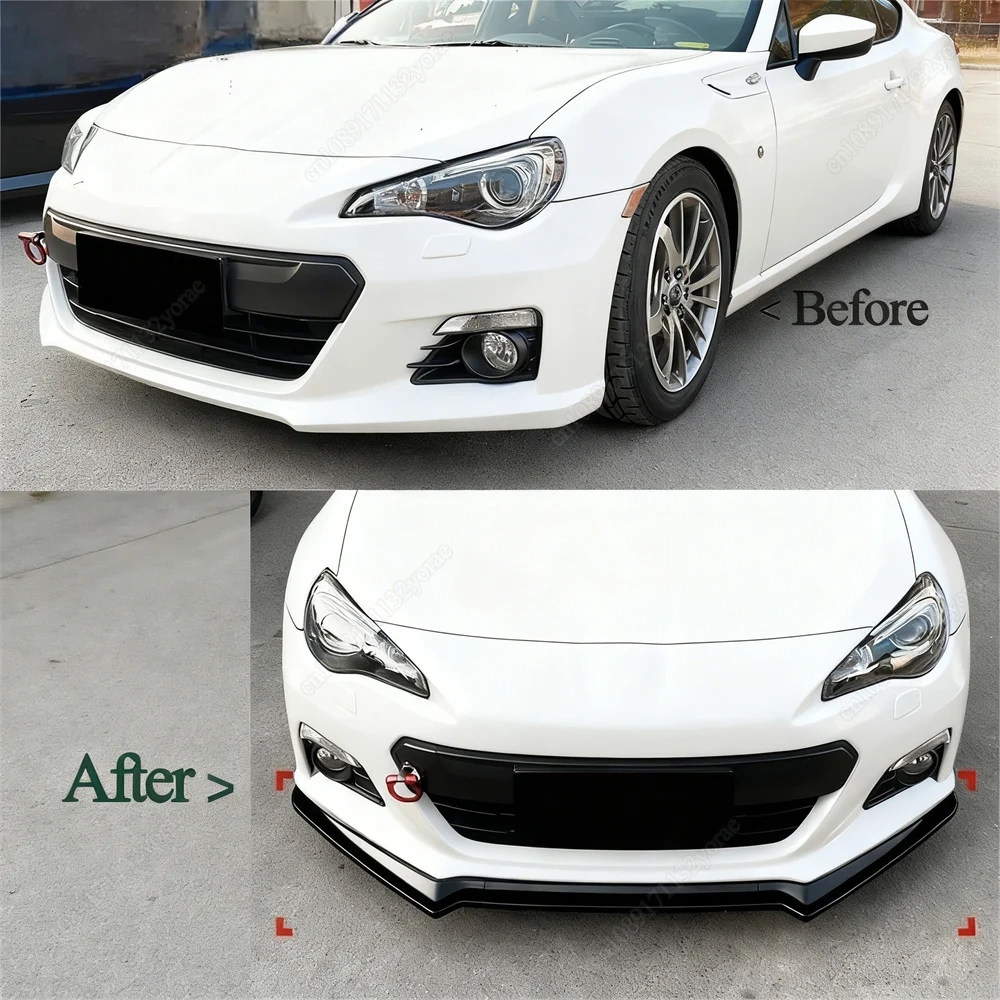 스바루 BRZ 2013 2014 2015 2016 자동차 프론트 범퍼 립 스포일러 스플리터 디퓨저 ABS 글로스 블랙 바디킷 튜닝 3종 세트