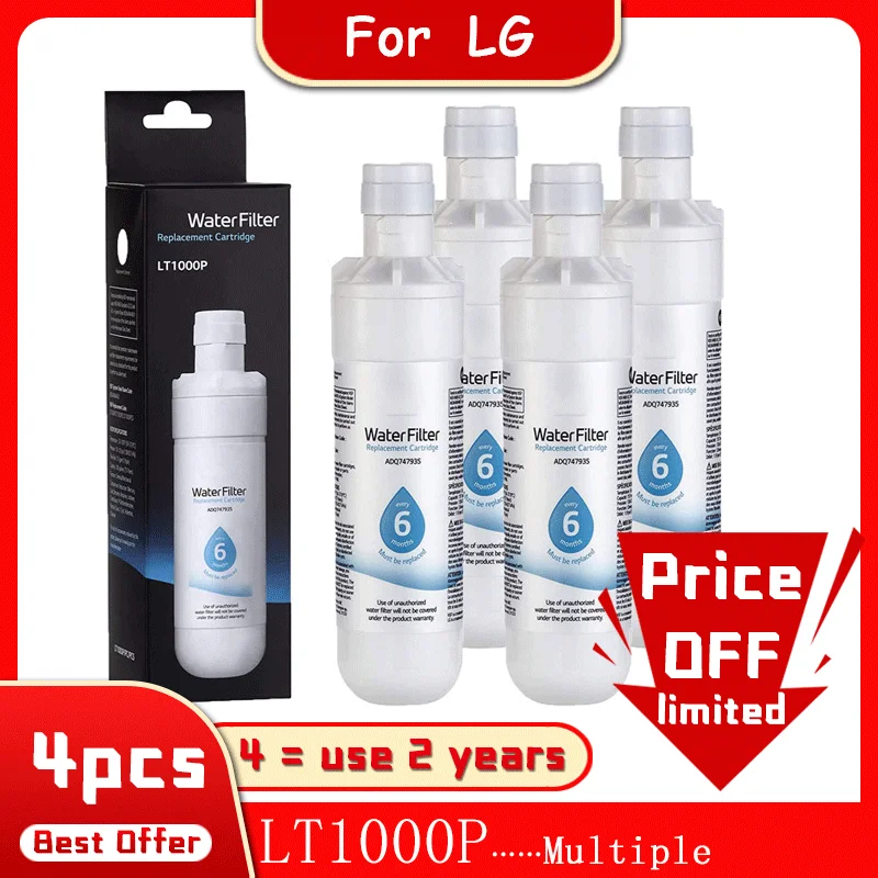 4pcsForLGLT1000PRefrigeratorWaterFilterFridgeFilterReplacement