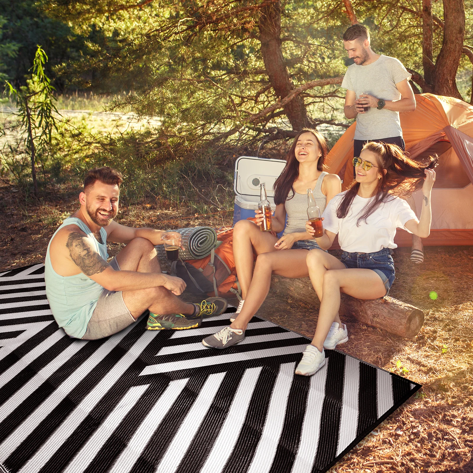 Outdoor Rug for Patio Clearance,Waterproof Mat,Reversible Mats, Modern Area Rug for RV,
