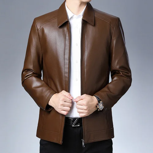 

Leather Real Genuine Jacket Men Autumn Winter Sheepskin Coat Casaul Fashion Leather Jackets Mens Clothing Blouson Cuir Homme