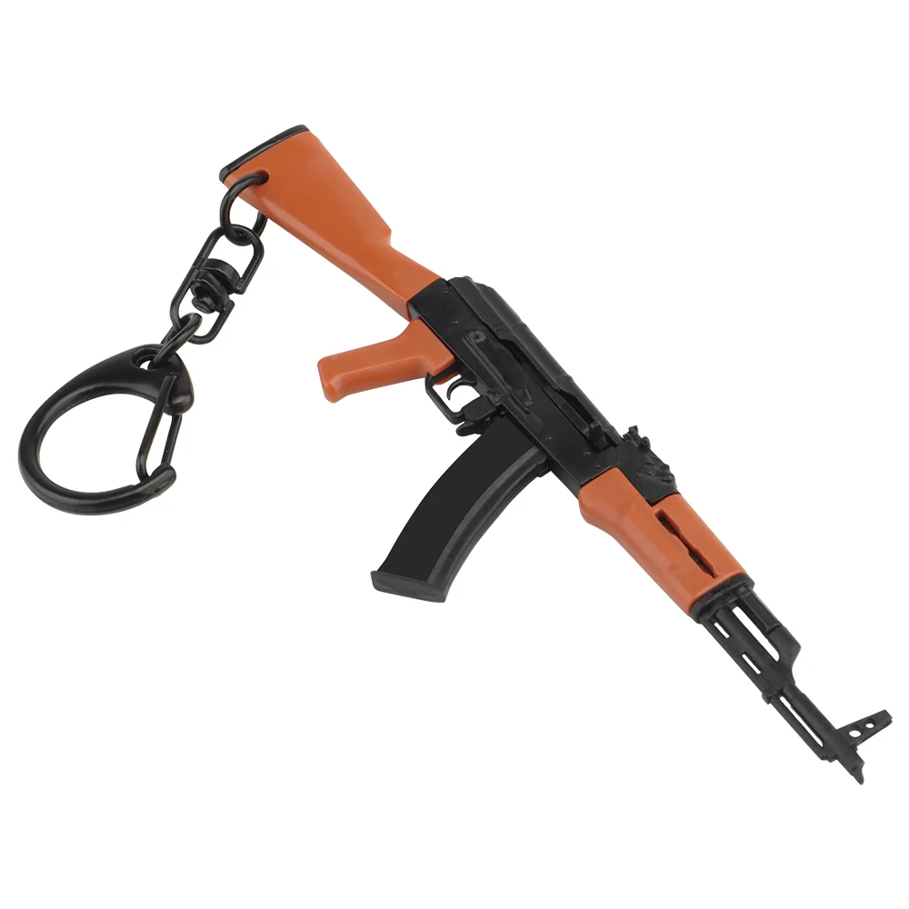AK47 Mini Rifle Gun Keychain 1:9 Miniature Toy Gun Keyring Shape Pistol Pendant Ornament Gift for Army Fan Collection 3