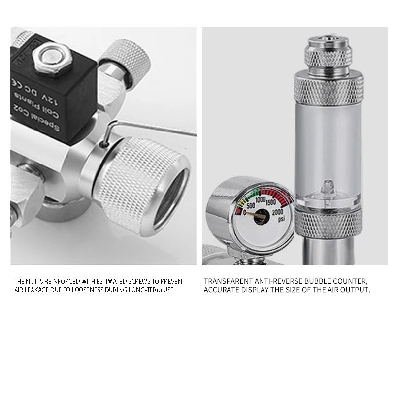 Premium Aquarium CO2 Regulator Kit with Solenoid Valve and Check Valve