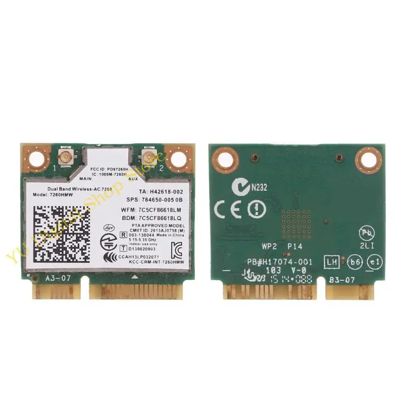 96BA 7260 7260HMW 802.11n 1200 Mbit /s zwei Hälfte Mini PCIe Wireless-N WiFi-Karte BT-kompatible für /isus – Detail 10