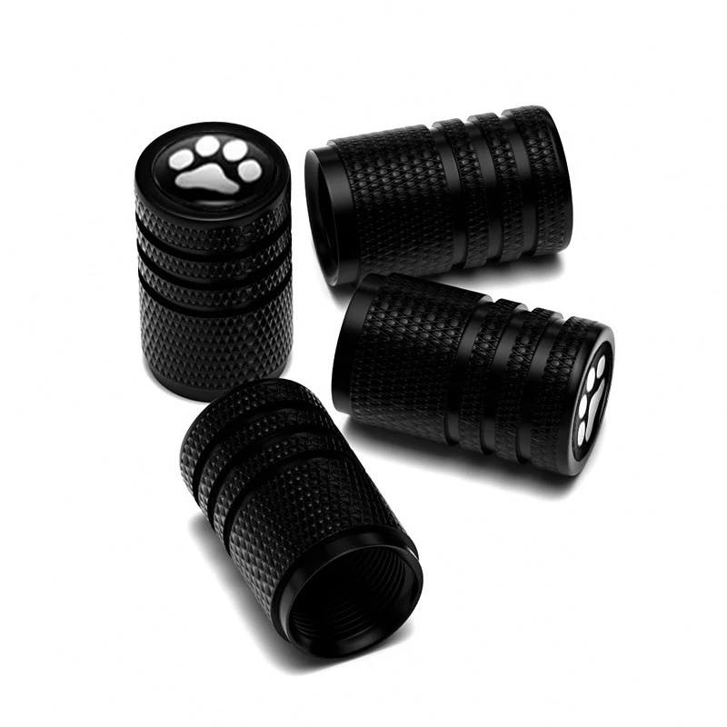 thumbnail image 1 of Juego de 4 tapones para válvula de neumático de coche, diseño de huella de perro, de aleación de aluminio, para válvula de aire de rueda, para automóviles y motocicletas, 1 of 5