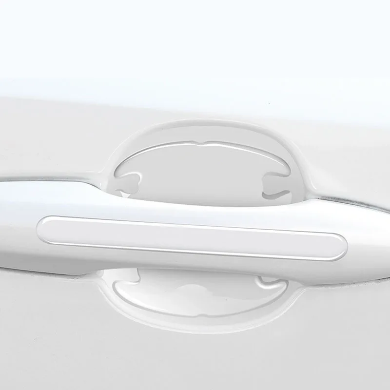 

4pcs/Set Transparent Texture Car Door Handle Cup Scratch Protector Protective Sticker Exterior Waterproof Auto Door Bowl Sticker