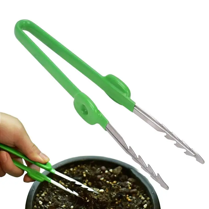 

Stainless Steel Garden Bonsai Tweezers With Curved Serrated Tip Aquatic Plant Tweezers Multifunction Home Garden Kitchen Tools